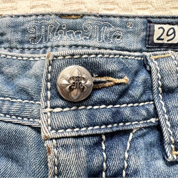 Miss Me Womens Size 29 Signature Rise Boot Cut Jeans Embellished Back Pockets - Picture 6 of 14